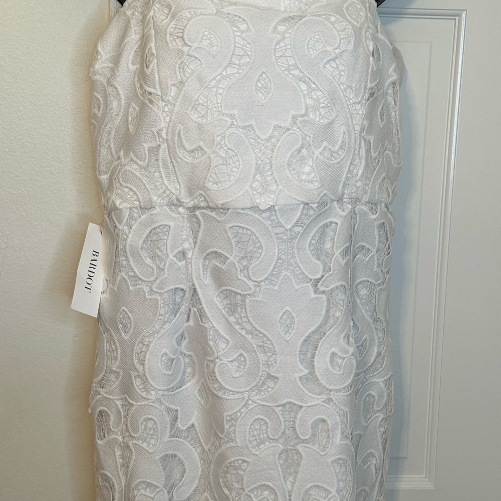 Bardot Women’s Lina White Lace Sheath Spaghetti Strap Dress Size 10 NWT - Picture 13 of 14
